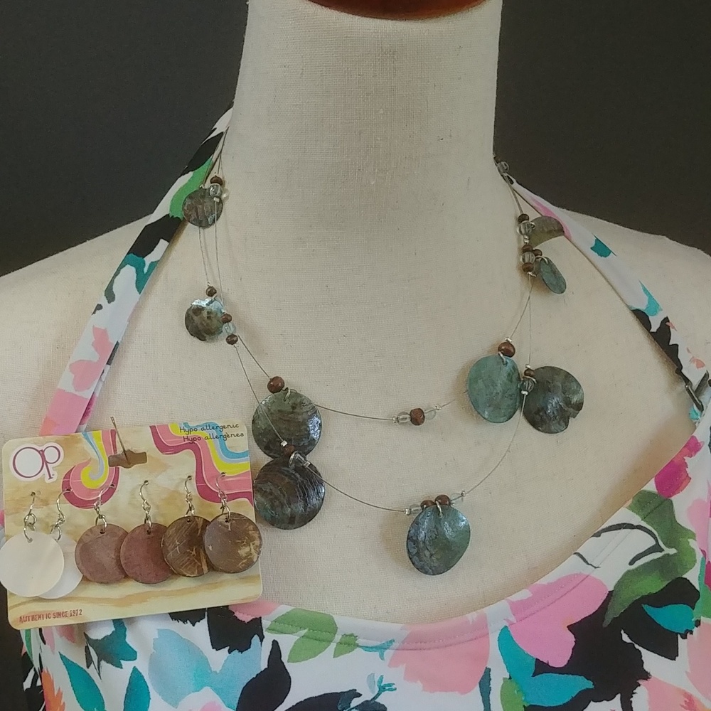 NWT OP Earrings and Necklace Set